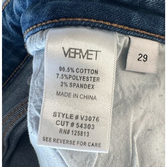 VERVET by Flying Monkey High Rise Kick Flare Jeans Sz 29 Raw Hem - Picture 4 of 4